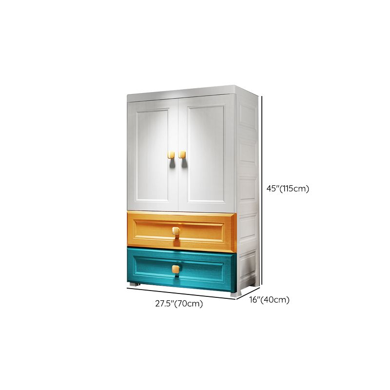 Modern Wardrobe Armoire Plastic Wardrobe Closet with Drawer and Door