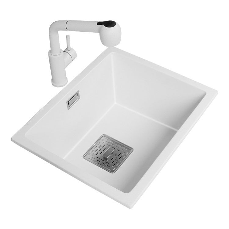 Modern Quartz Sink Solid Color Square Single Bowl Kitchen Sink