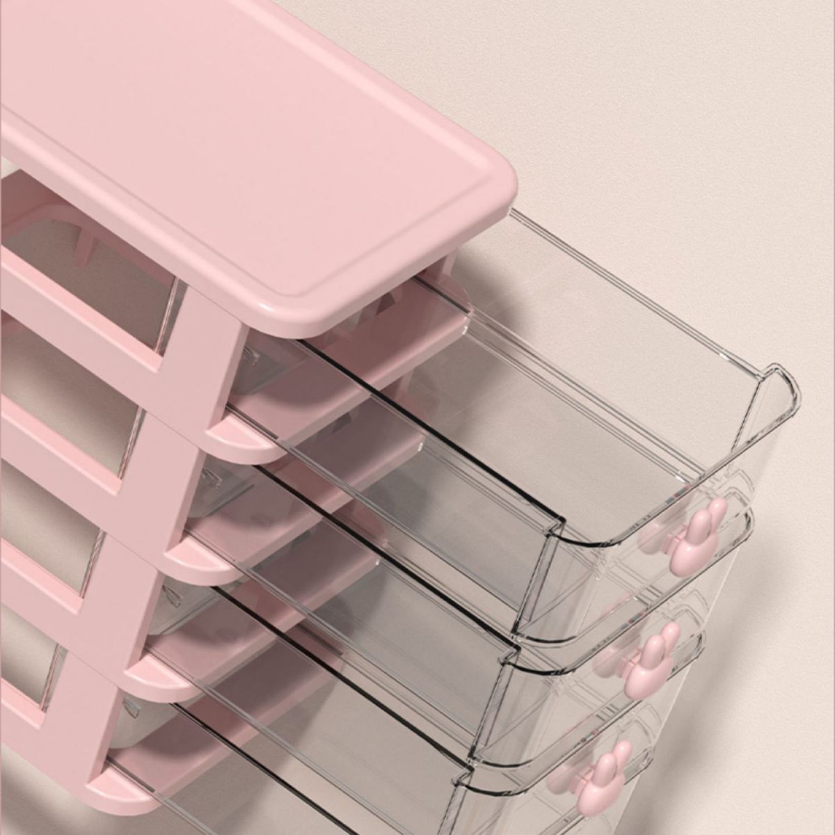 Transparent File Cabinet Plastic Drawers Vertical Filing Cabinet for Home and Office