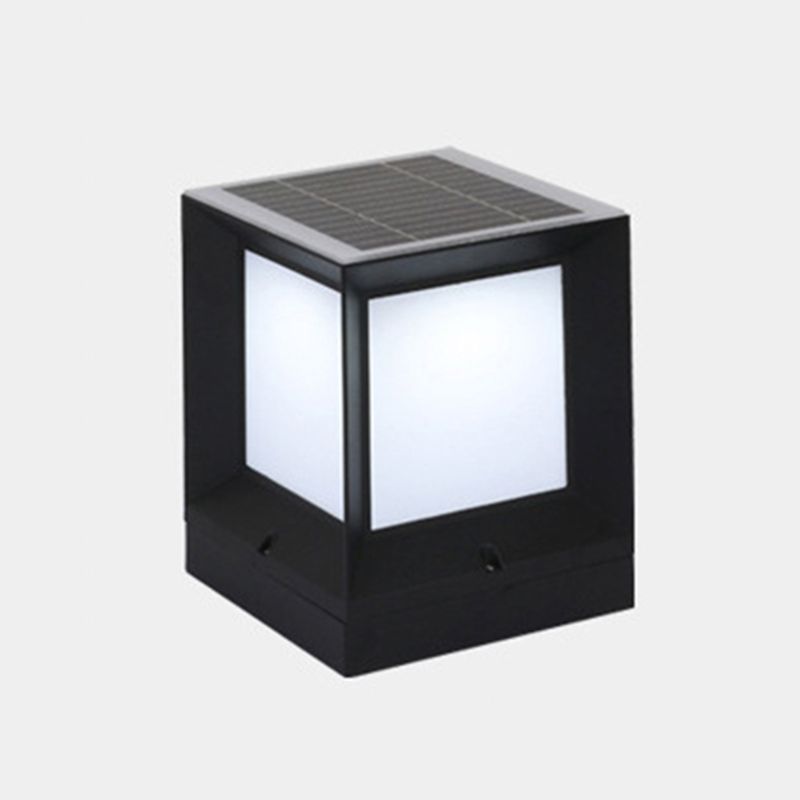 Modern Simple Aluminum Outdoor Light Rectangle Shape Solar Energy Pillar Lamp for Outdoor