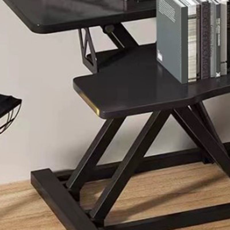 Rectangular Shaped Standing Desk Folding Wood Black/White for Office