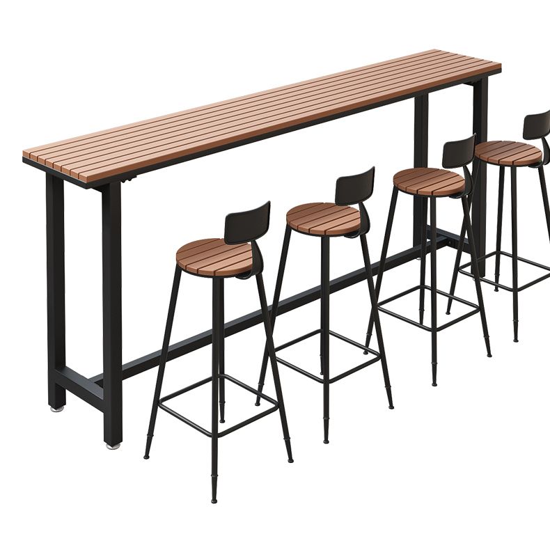 Industrial Style 1/5 Pieces Metal Bar Table Set Reclaimed Wood Counter Height Dining Set