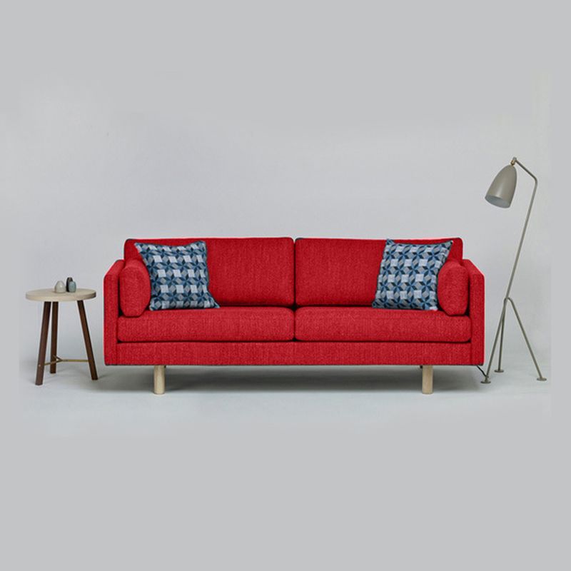 Contemporary Linen Square Arm Sofa Standard Sofa for Living Room, Apartment