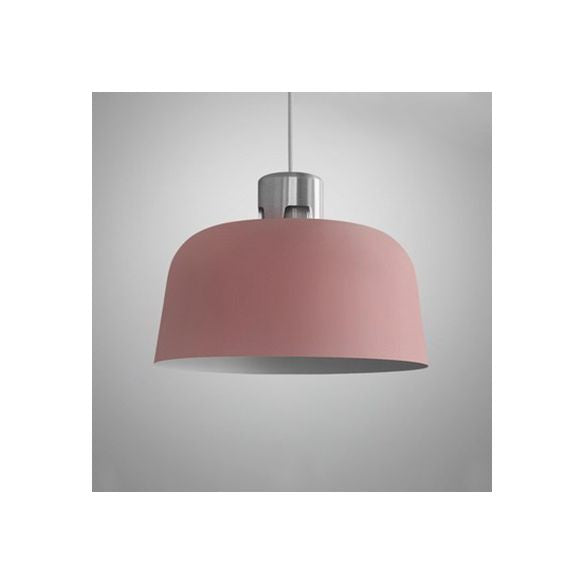 Metal Bucket Shade Hanging Light Single Light Nordic Pendant Lighting in Blue/Green/Pink for Restaurant Dining Room