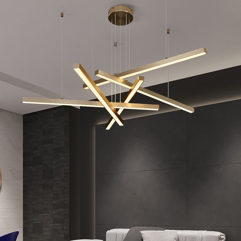 Contemporary Chandelier Acrylic LED Suspension Pendant Light for Living Room Dining Room