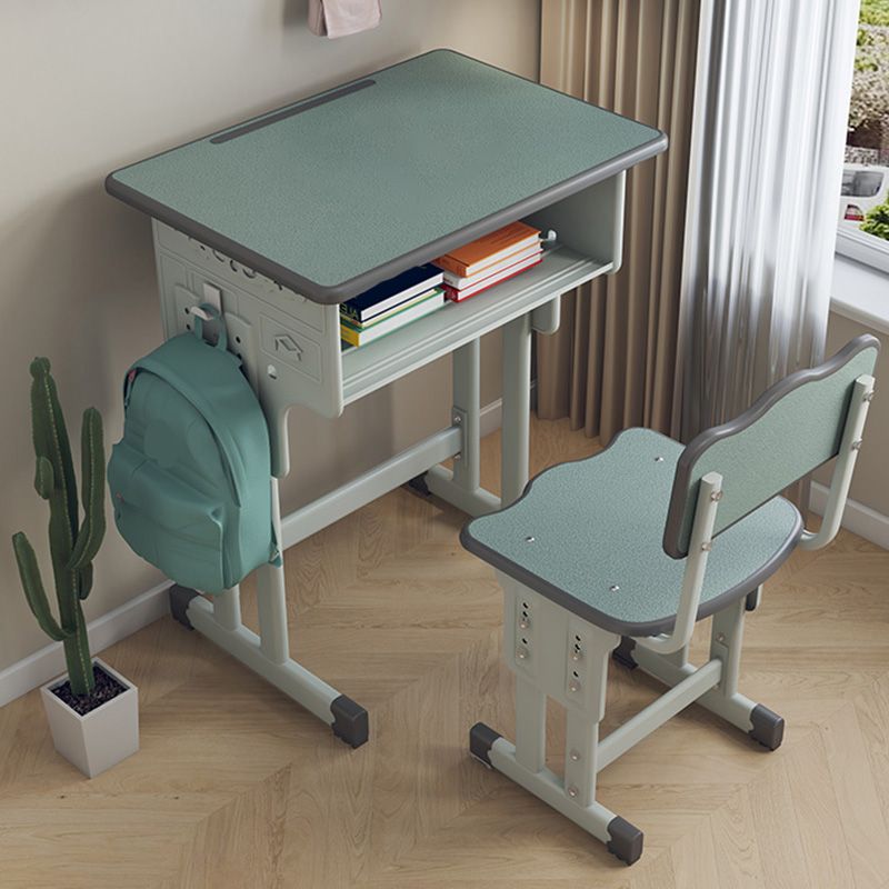 Wooden and Metal Writing Desk School Home Children Adjustable Study Desk