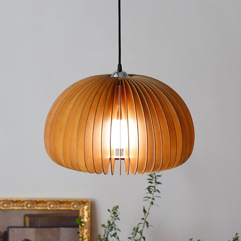 Basswood Pumpkin Shape Light a sospensione 1 Luce moderna semplicità Art DECO LAMPAGGIO