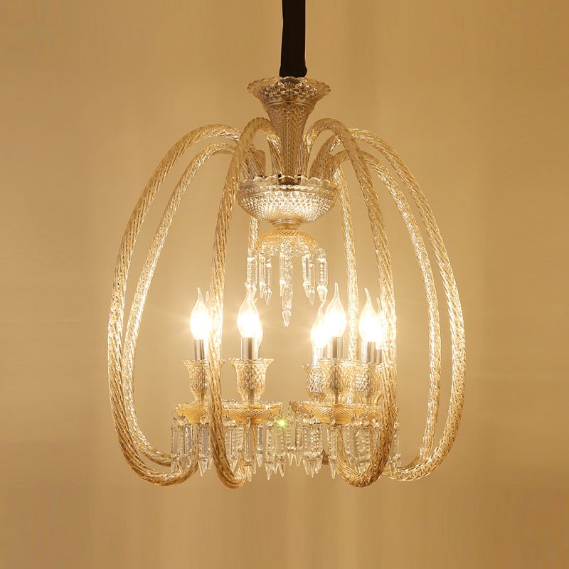 Lámpara de lámpara de lámpara de estilo rústico cristal candelabro colgante