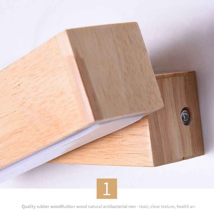 Accesorios de iluminación de tocador rectángulo Modern Minimalist Wood Tocina de tocador de madera