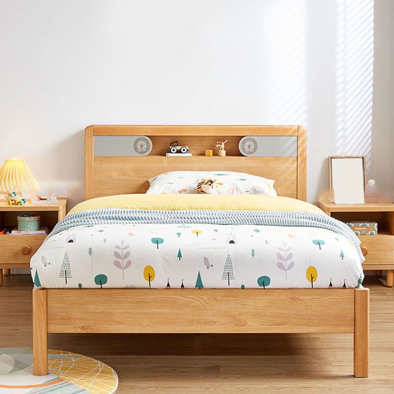 No Theme Modern Kids Bed Solid Wood Storage Panel Bed with Headboard