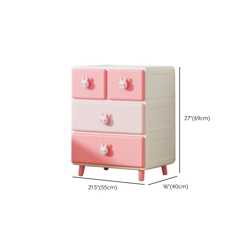 Vertical Kids Nightstand Contemporary Plastic Nursery Dresser for Room