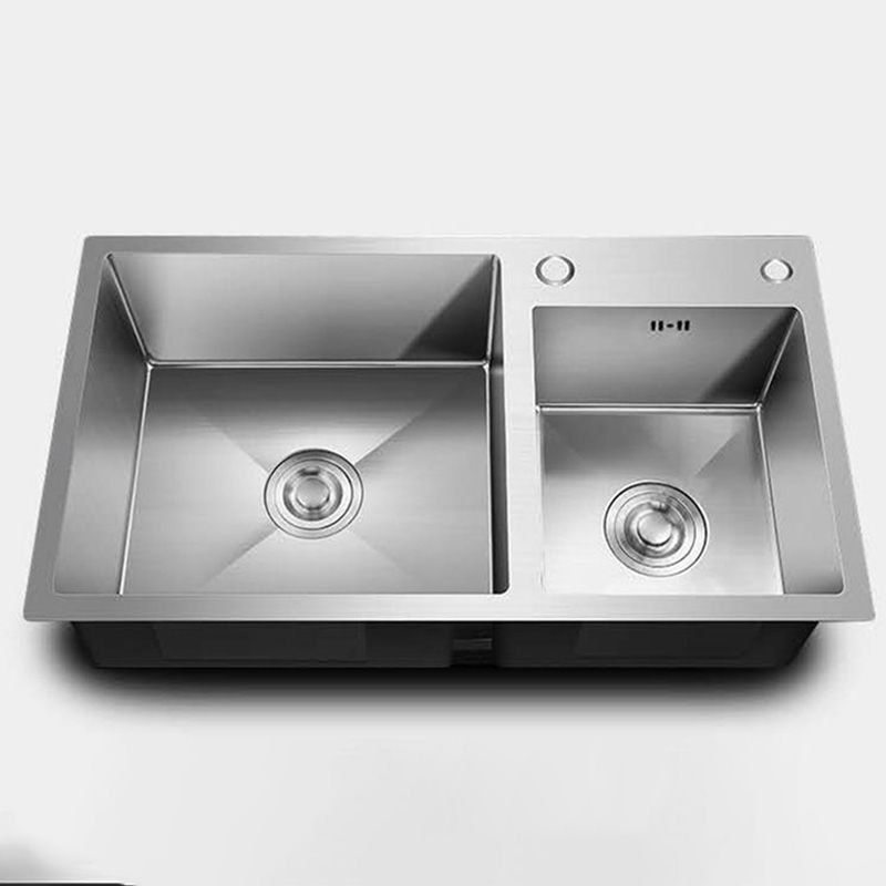 Rectangle Stainless Steel Kitchen Sink with Drain Assembly Contemporary Sink