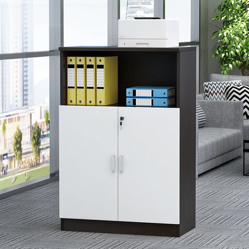 Office File Cabinet Vertical Modern Wood Storage Shelves File Cabinet with Lock