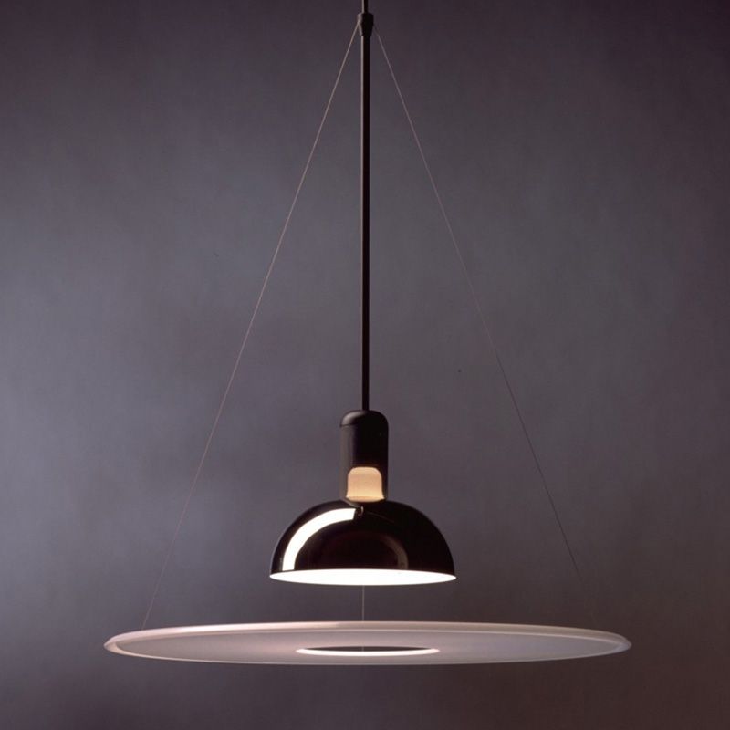 Metal Circle Hanging Pendant Light Modern Style Silver Down Lighting Pendant for Dinning Room