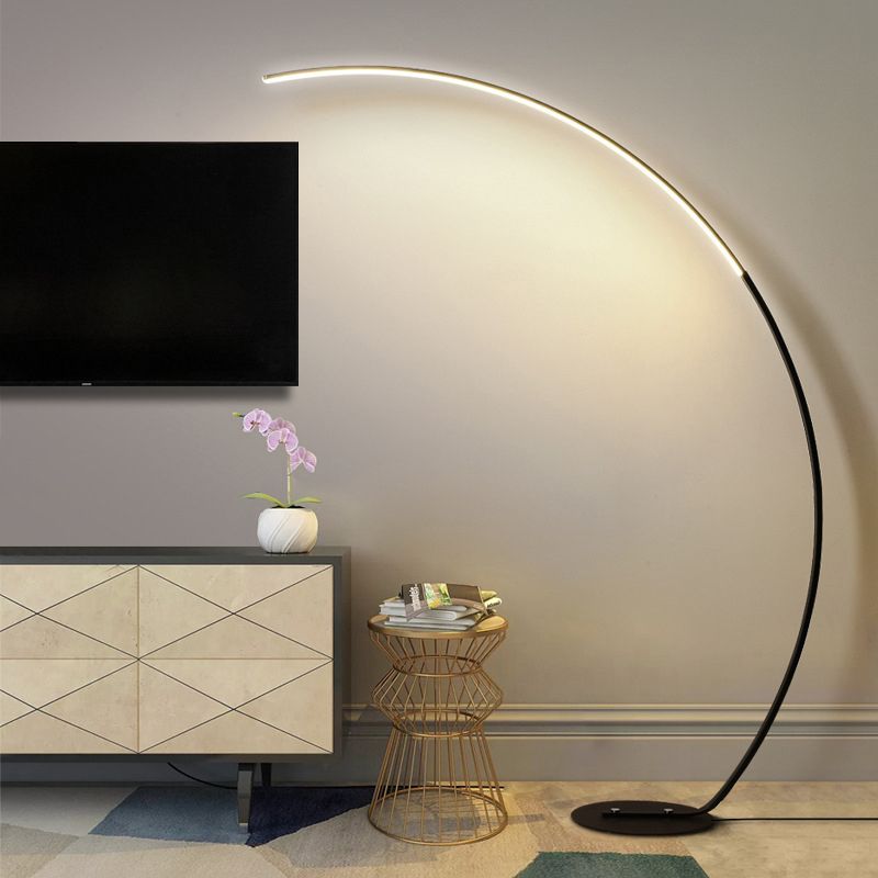 Fishing Rod Living Room LED Stand Up Lamp Acrylic Modern Floor Lighting in White Light