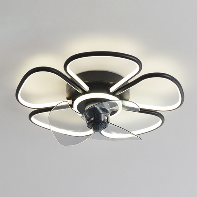 3-Blade Children Ceiling Fan Polish Finish LED Fan with Light for Home