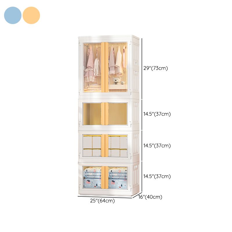 Modern Style Youth Armoire Plastic Bedroom Hanging Clothes Rack with Cloth Rod