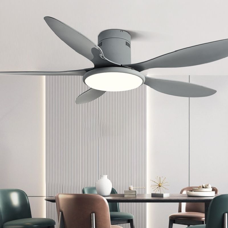 Nordic Style Ceiling Fan Lamp LED Circle Shape Ceiling Fan Light for Living Room