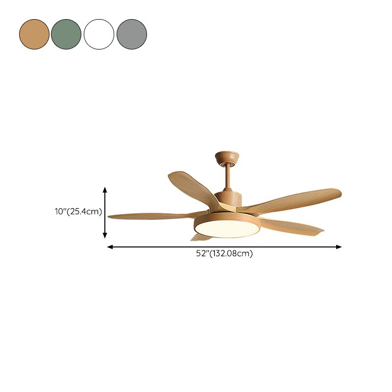 Simple Style LED Ceiling Fan 5-Blade Fan Lighting for Dining Room