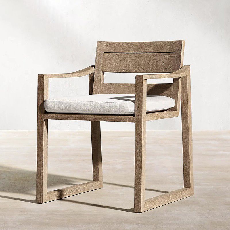 Contemporary Open Back Dining Chairs Solid Wood Outdoors Dining Chairs