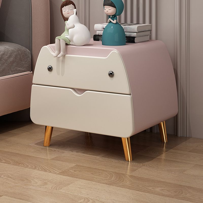 Nordic Cute 2-Drawer Nightstand 17.7"Tall Metal Night Table with 4 Legs