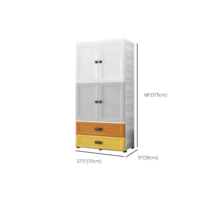 Rectangle Kid's Airmoire Plastic Youth Armoire with Garment Rod