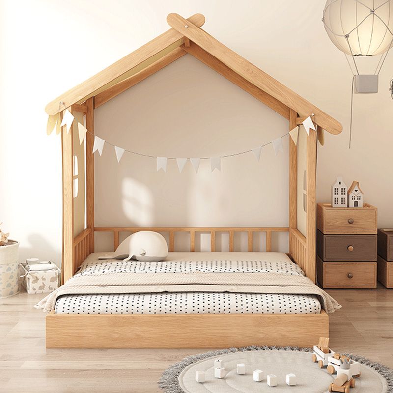 Scandinavian Natural Daybed with Guardrail in Solid Wood Kids Bed