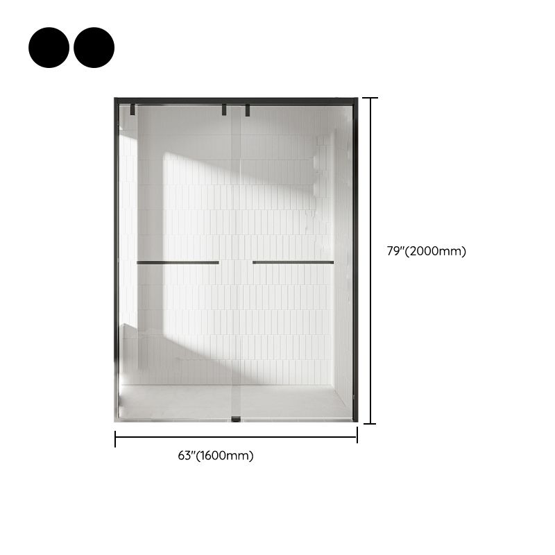 Transparent Tempered Shower Bath Door Double Sliding Shower Door