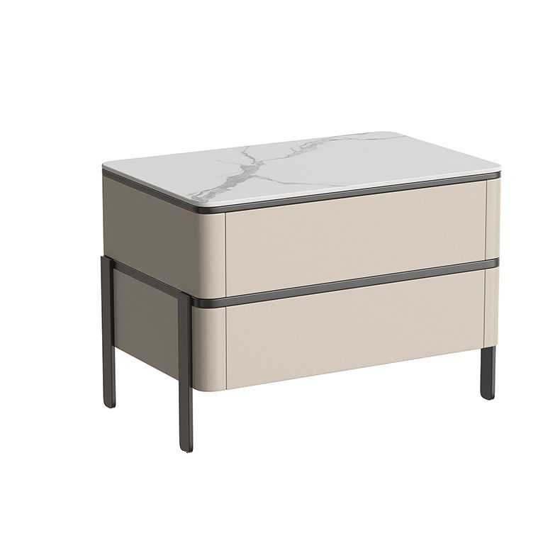 Contemporary Bedside Cabinet Stone Bed Nightstand for Bedroom