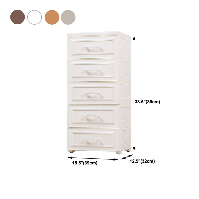 Vertical Lingerie Chest Contemporary Plastic Chest with Drawers for Bedroom