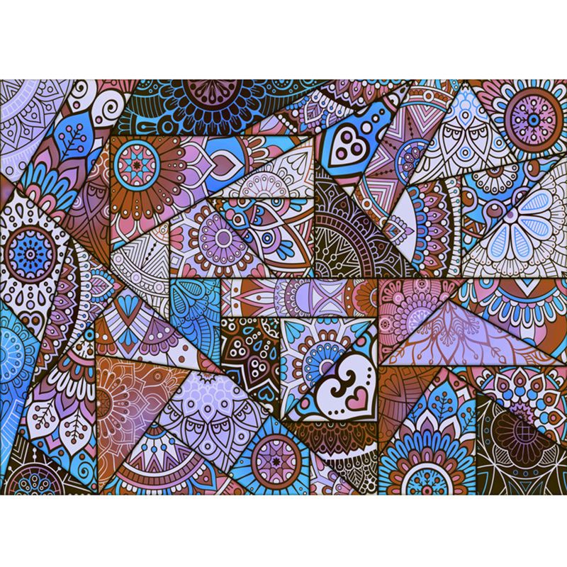 Alfombra de estampado de mosaico mosaico bohemio alfombra multicolor de polipropileno resistente a la alfombra sin deslizamiento para la decoración del hogar para la decoración del hogar