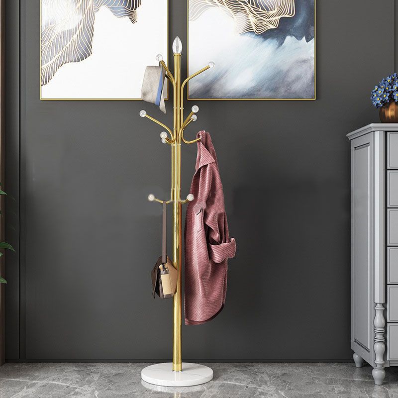 Modern Coat Rack Metal Free Standing No Distressed 9 Hooks Hall Stand