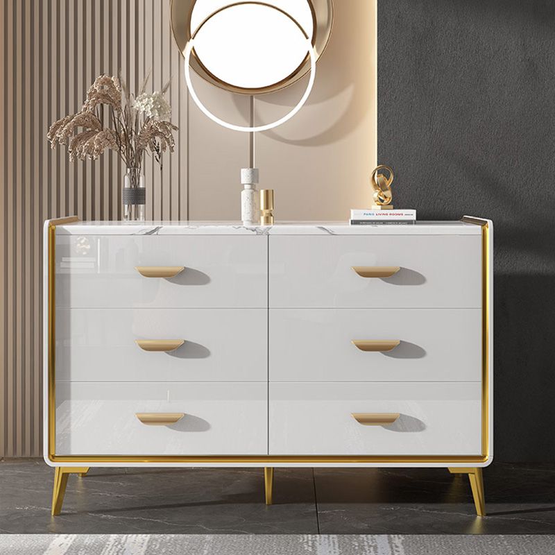 Glam Style Gold Storage Chest Dresser Wooden Chest with Multi Drawers