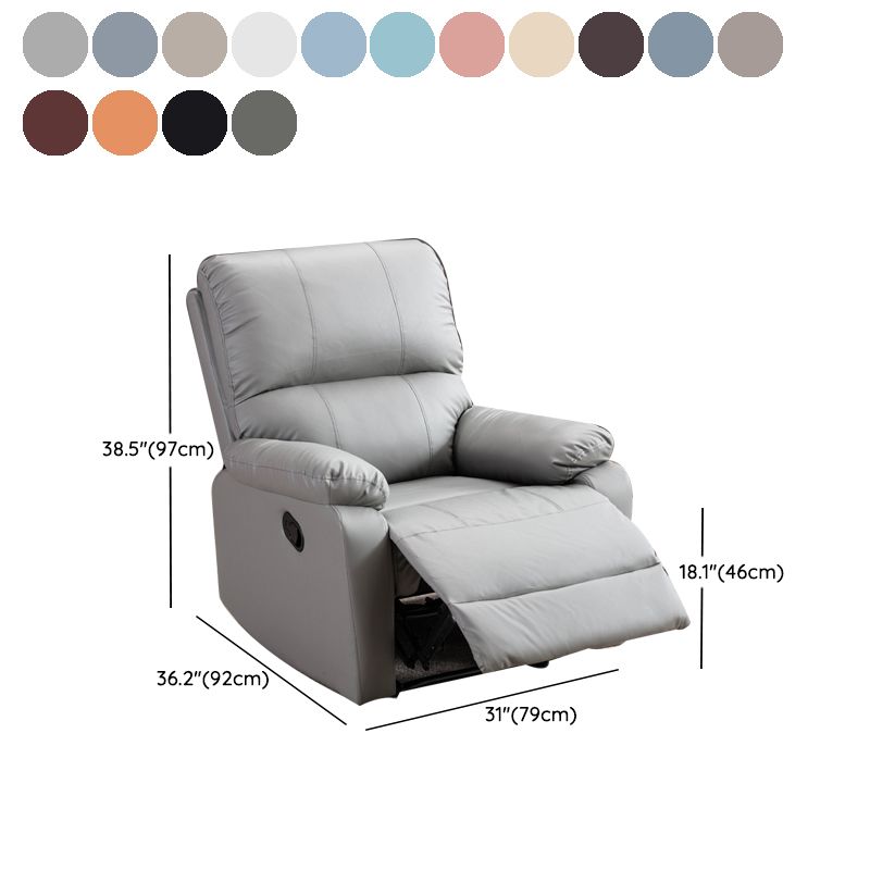 Modern Bonded Leather Standard Recliner with Extended Footrest