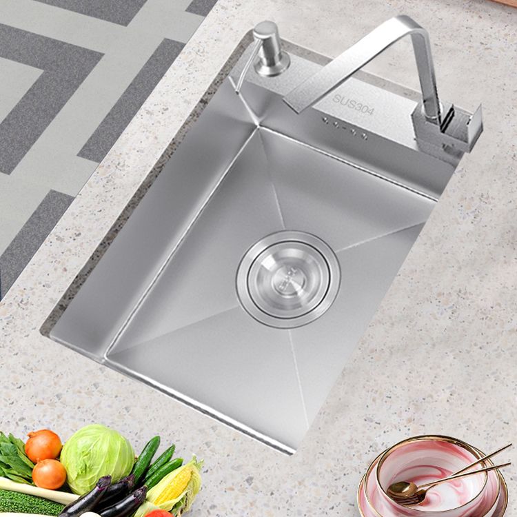 Contemporary Style Kitchen Sink Stainless Steel Rectangle Kitchen Sink