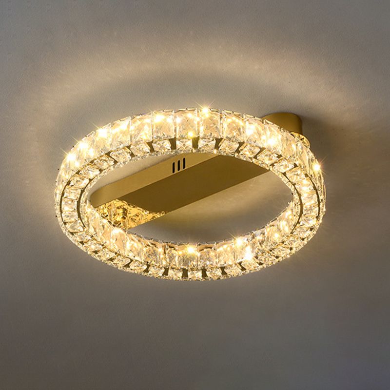 Circle Flush Ceiling Light Fixtures Modern 1 Light Flush Mount in Gold