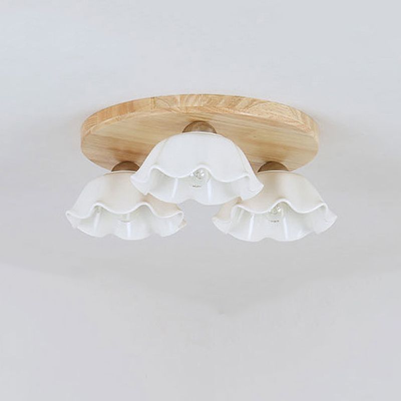 Ripples Shape Flush Mount Modern Style Ceramic 3/5/ Lights Flush Ceiling Light in White