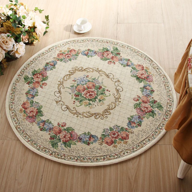 Licht beige decoratie Rug Vintage bloemengedrukte gebied tapijt polypropyleen anti-slip achterste huisdiervriendelijke tapijt