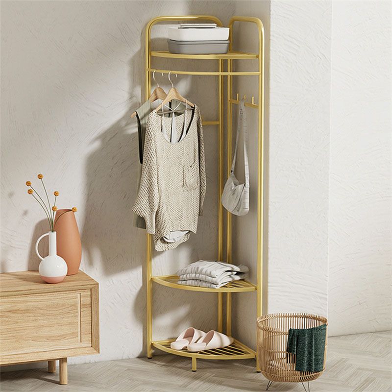 Contemporary Metal Coat Rack Free Standing Clothes Hanger for Living Room