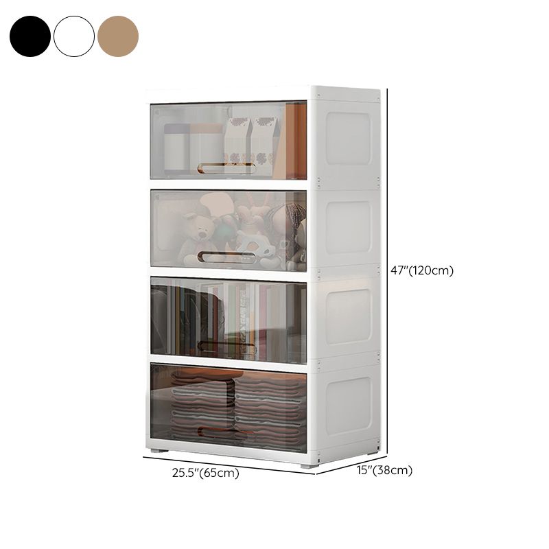 Modern Style Plastic Kids Closet Door Included Youth Armoire for Home