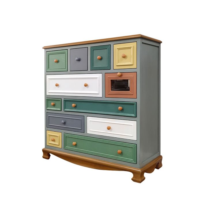 Wooden Storage Chest Dresser Retro Style Bedroom Storage Chest with Drawers