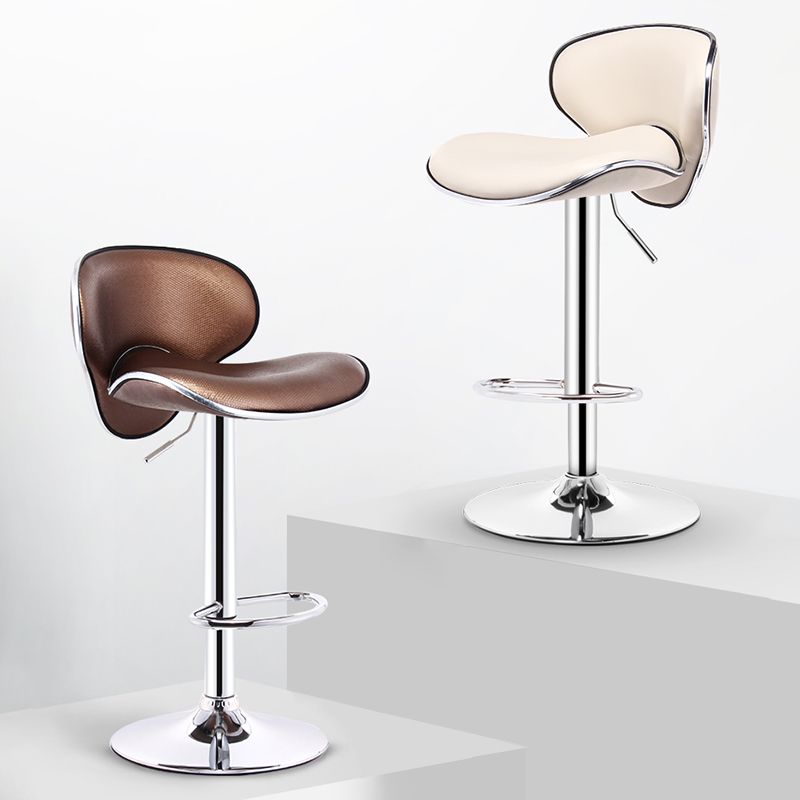 Lift and Rotate Height Stool Modern Indoor Leather Bar Stool