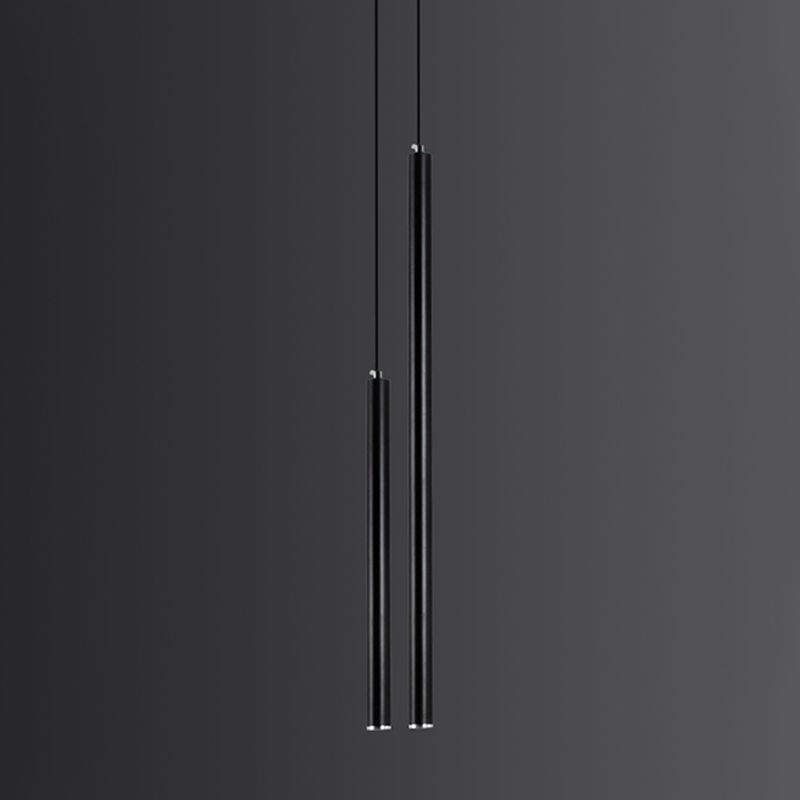 Cilindrische vorm metalen hanglampen moderne stijl hangende verlichtingsarmaturen in zwart