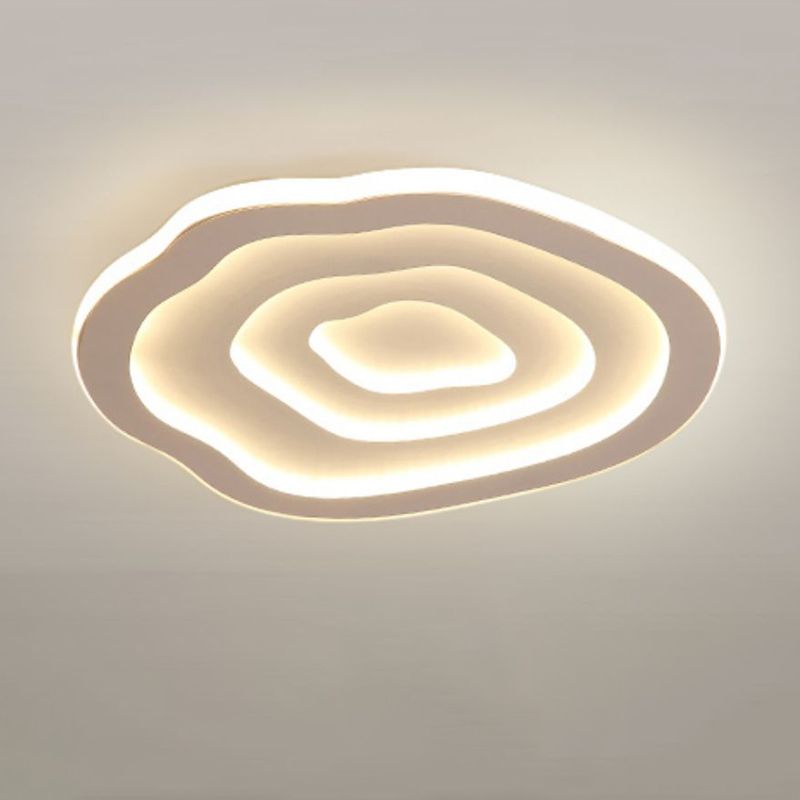 Modern Single White Flush Mount Lighting Unique LED Ceiling Light with Acrylic