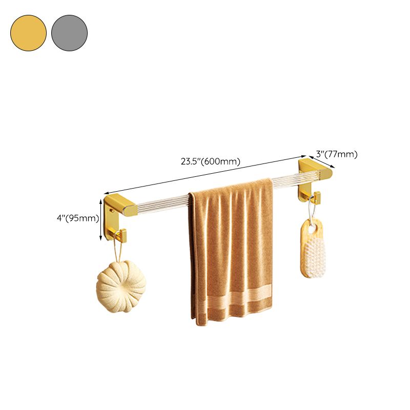 Modern Bath Hardware Set Towel Bar Bath Shelf Grey/Gold Bathroom Hardware Set