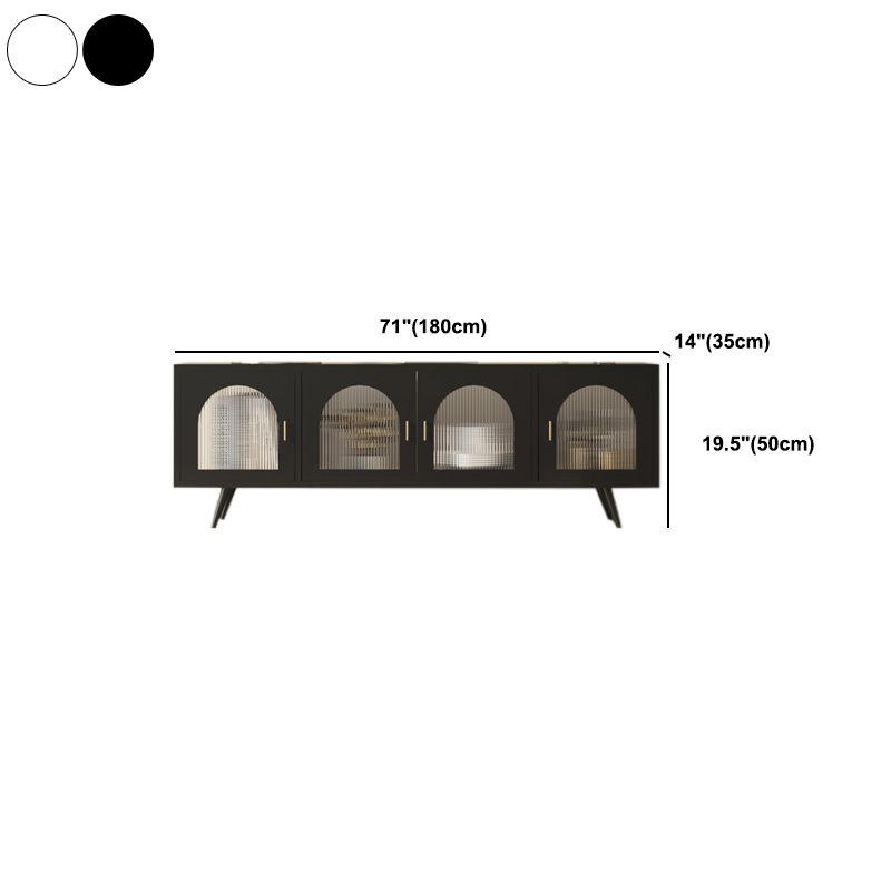 19.69"H TV Stand Enclosed Storage Industrial Style TV Console with Doors