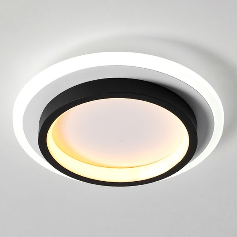 Modern LED Flush Mount Lighting Black Ceiling Light for Foyer Home