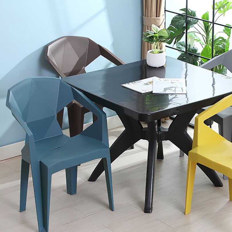 Modern Style Chair Dining Arm Chairs for Kitchen with Plastic Legs