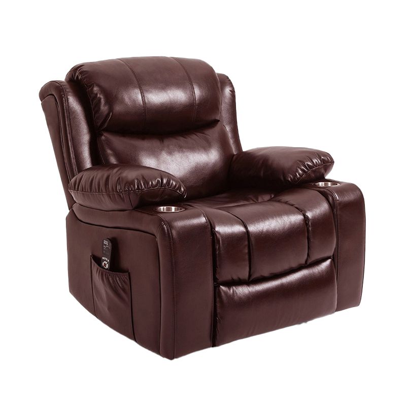 Nordic Style Faux Leather Recliner Chair Solid Color Standard Recliner