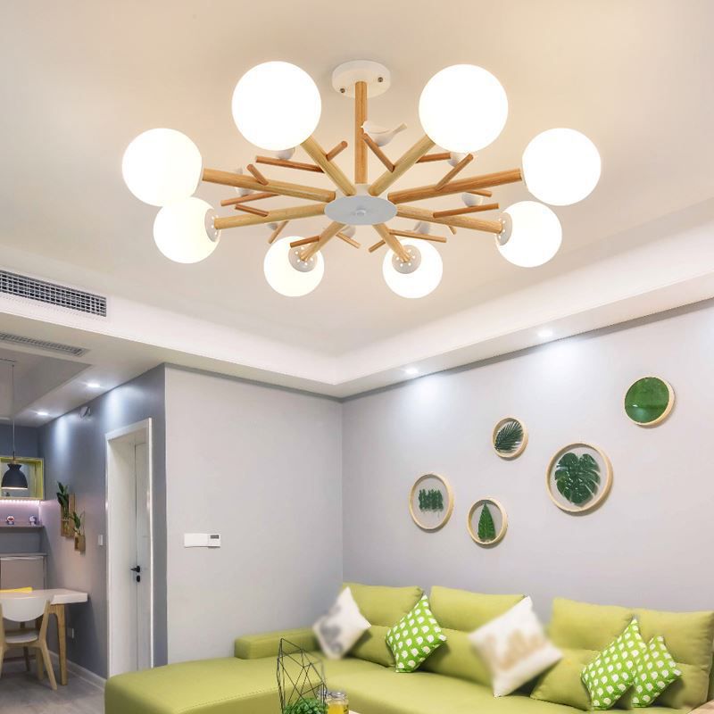 Creative Glass Ball Shade Ceiling Light Contemporary Glass Flush Mount Light Fixture